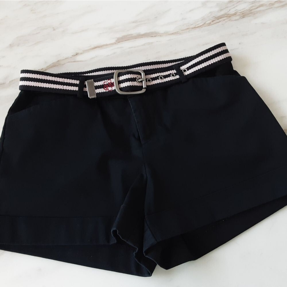 PLUS SZ 14  MOSSIMO STRETCHY COTTON BLEND BLACK CUFF SHORTS
